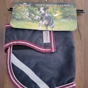 Horseware Ireland Amigo Ripstop Dog Rug in Navy and Burgundy